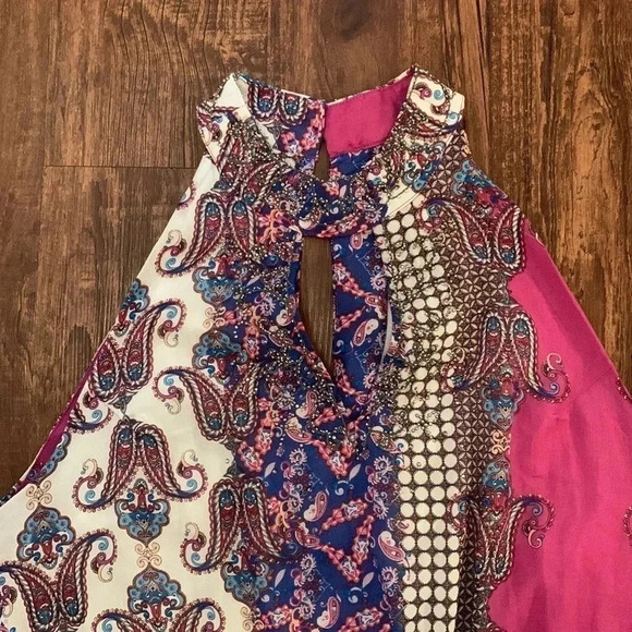 Reba Mosaic Print Dress Colorful Size Large NWT - Picture 4 of 13